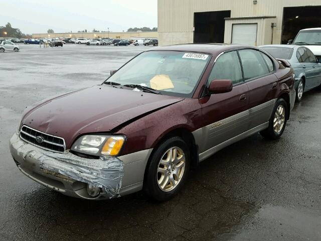 4S3BE686917202964 - 2001 SUBARU LEGACY OUT BURGUNDY photo 2