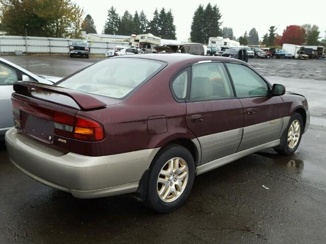 4S3BE686917202964 - 2001 SUBARU LEGACY OUT BURGUNDY photo 4