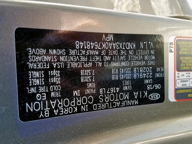 KNDJX3AA0K7648148 - 2019 KIA SOUL ! Boz foto 10