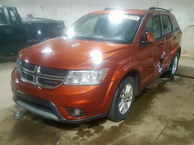 3C4PDCBB4ET100079 - 2014 DODGE JOURNEY SX ORANGE photo 2