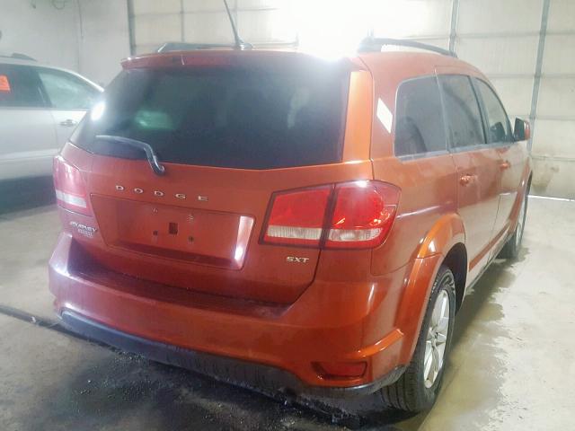 3C4PDCBB4ET100079 - 2014 DODGE JOURNEY SX ORANGE photo 4