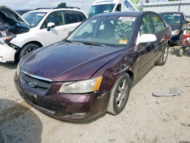 5NPEU46F96H038285 - 2006 HYUNDAI SONATA GLS MAROON photo 2