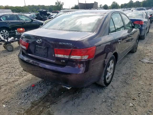 5NPEU46F96H038285 - 2006 HYUNDAI SONATA GLS MAROON photo 4