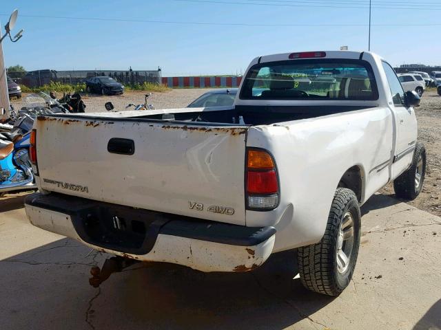 5TBKT4414YS072427 - 2000 TOYOTA TUNDRA SR5 WHITE photo 4