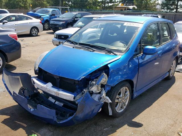 JHMGD38668S015923 - 2008 HONDA FIT SPORT BLUE photo 2