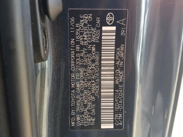 JTKDE167470189851 - 2007 TOYOTA SCION TC 银色 照片 10