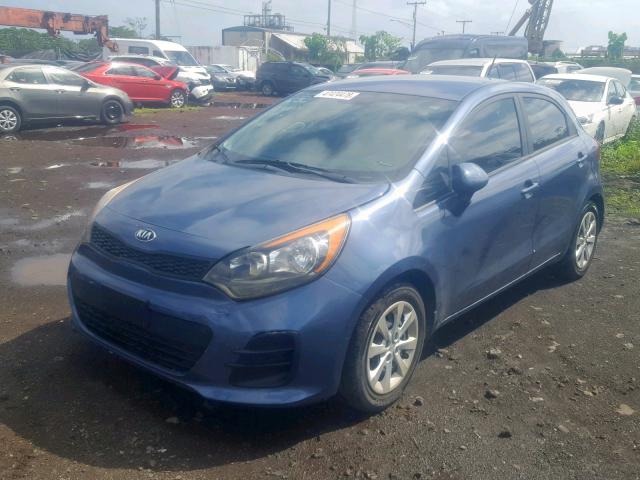 KNADM5A3XG6676231 - 2016 KIA RIO LX BLUE photo 2