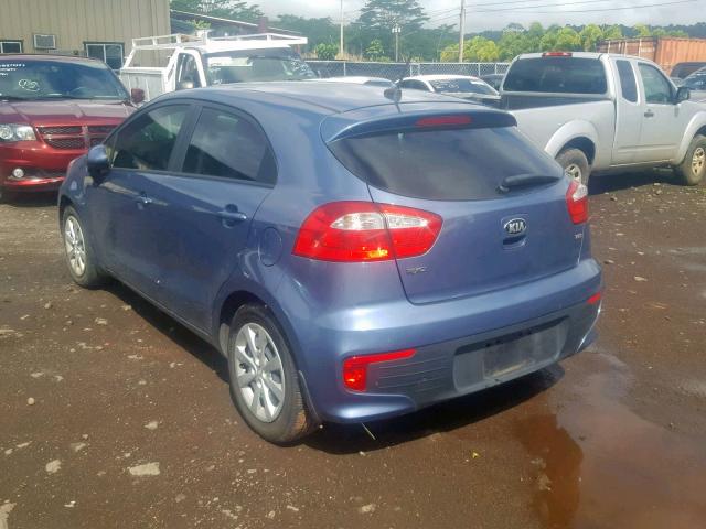 KNADM5A3XG6676231 - 2016 KIA RIO LX BLUE photo 3