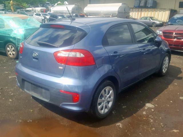 KNADM5A3XG6676231 - 2016 KIA RIO LX BLUE photo 4