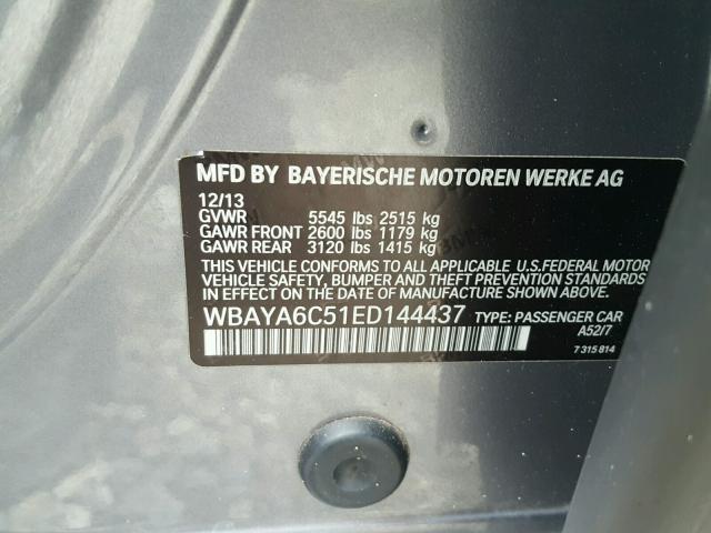 WBAYA6C51ED144437 - 2014 BMW 740 I GRAY photo 10