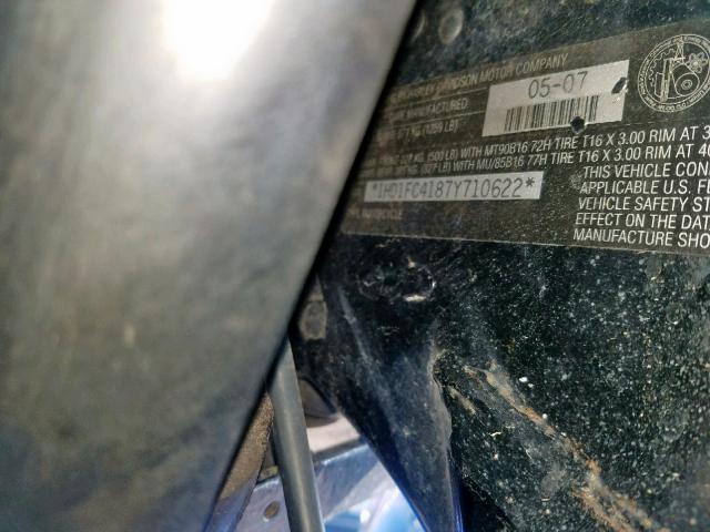 1HD1FC4187Y710622 - 2007 HARLEY-DAVIDSON FLHTCUI BLUE photo 10