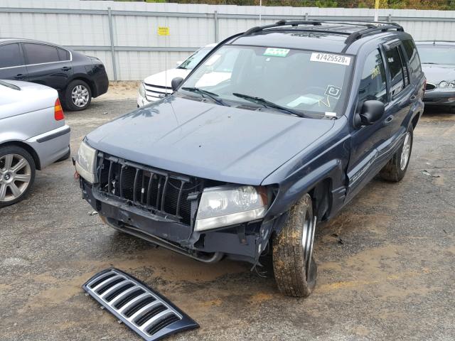 1J8GX48S24C145027 - 2004 JEEP GRAND CHER BLUE photo 2