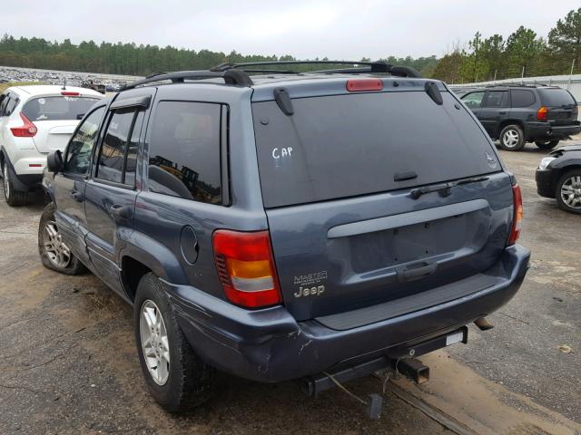 1J8GX48S24C145027 - 2004 JEEP GRAND CHER BLUE photo 3