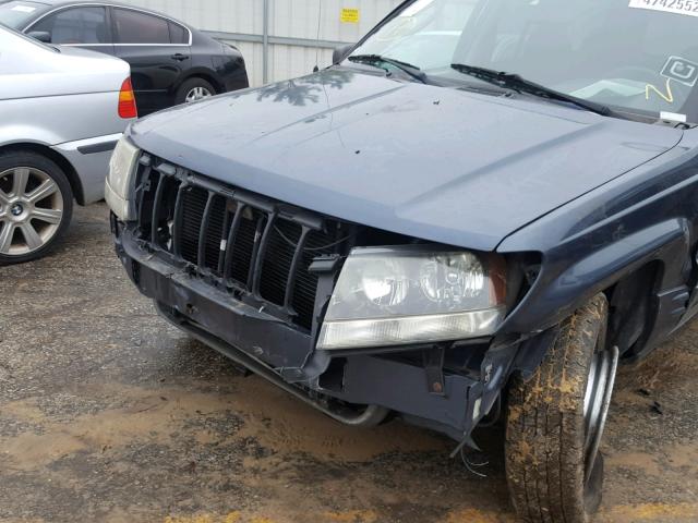 1J8GX48S24C145027 - 2004 JEEP GRAND CHER BLUE photo 9