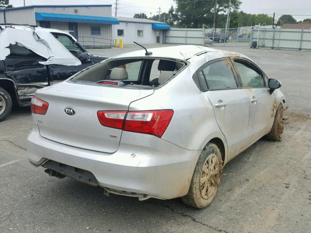 KNADM4A35G6687230 - 2016 KIA RIO LX SILVER photo 4