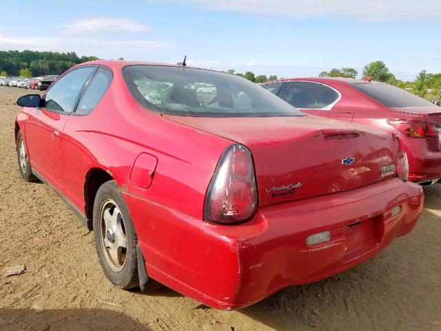 2G1WW12EX59205094 - 2005 CHEVROLET MONTE CARL RED photo 3