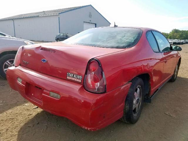 2G1WW12EX59205094 - 2005 CHEVROLET MONTE CARL RED photo 4