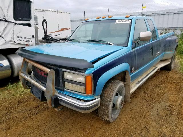 1GTHK39F5PE557571 - 1993 GMC SIERRA K35 BLUE photo 2