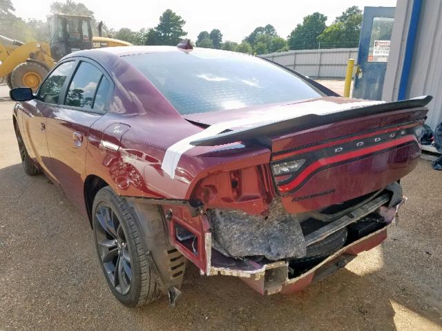 2C3CDXHG6HH537429 - 2017 DODGE CHARGER SX BURGUNDY photo 3