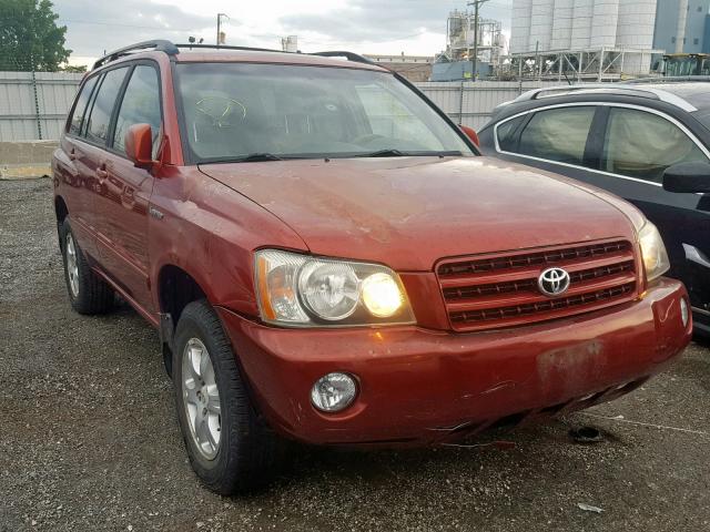 JTEHF21A720095319 - 2002 TOYOTA HIGHLANDER RED photo 1