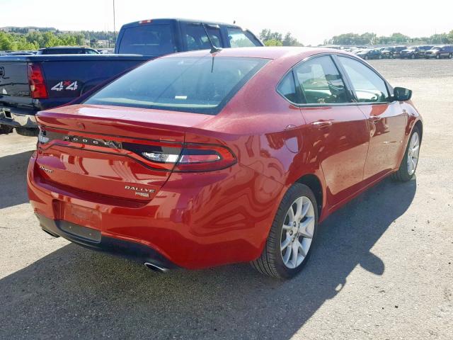 1C3CDFBH5DD648718 - 2013 DODGE DART SXT RED photo 4