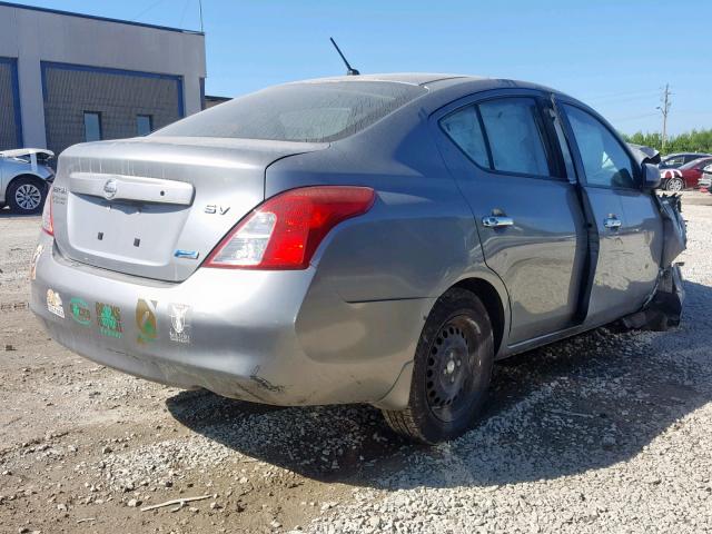 3N1CN7APXCL854085 - 2012 NISSAN VERSA S SILVER photo 4