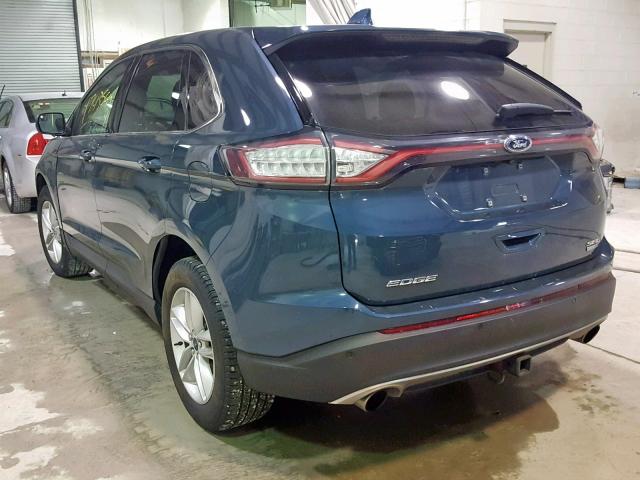 2FMPK4J90GBB56914 - 2016 FORD EDGE SEL BLUE photo 3