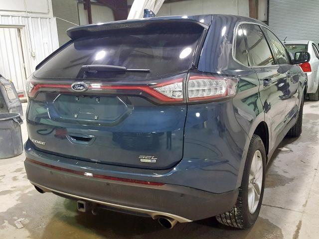 2FMPK4J90GBB56914 - 2016 FORD EDGE SEL BLUE photo 4