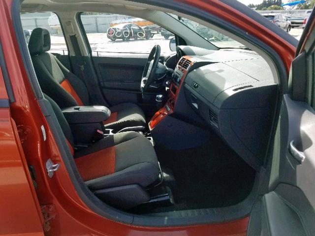 1B3HB48A09D163031 - 2009 DODGE CALIBER SX ORANGE photo 5