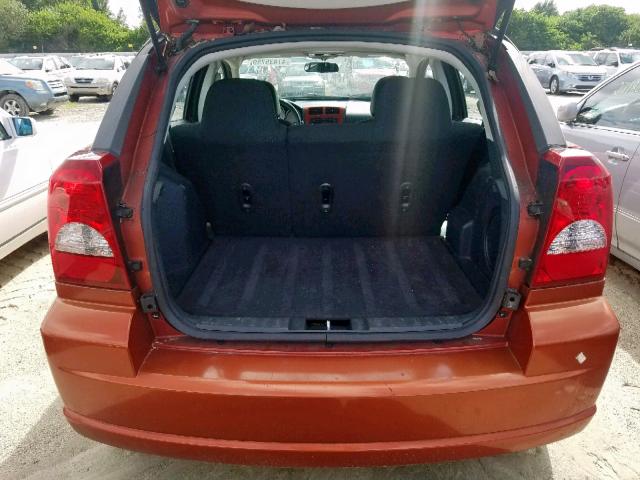 1B3HB48A09D163031 - 2009 DODGE CALIBER SX ORANGE photo 9