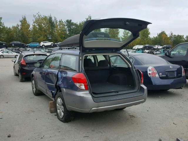 4S4BP60C287358572 - 2008 SUBARU OUTBACK BLUE photo 3