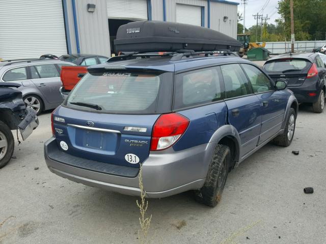 4S4BP60C287358572 - 2008 SUBARU OUTBACK BLUE photo 4