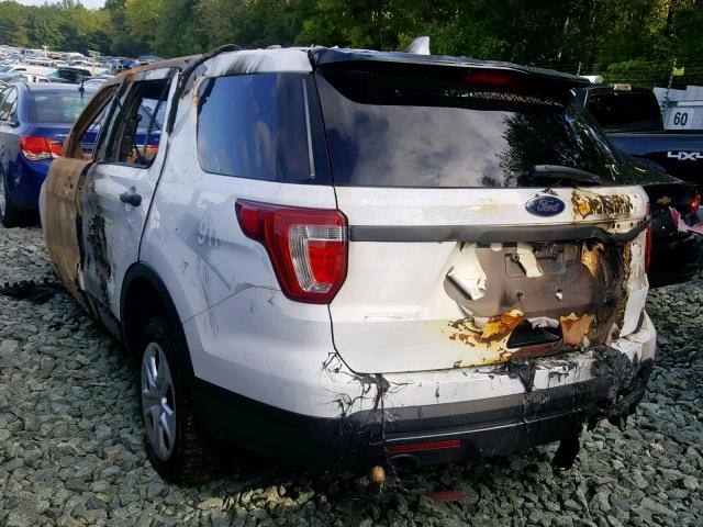 1FM5K8AR6HGB46994 - 2017 FORD EXPLORER P WHITE photo 3