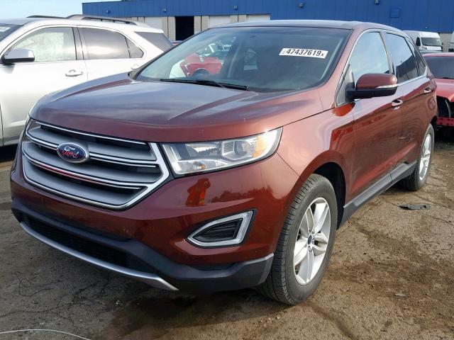 2FMTK4J99FBB65897 - 2015 FORD EDGE SEL BROWN photo 2