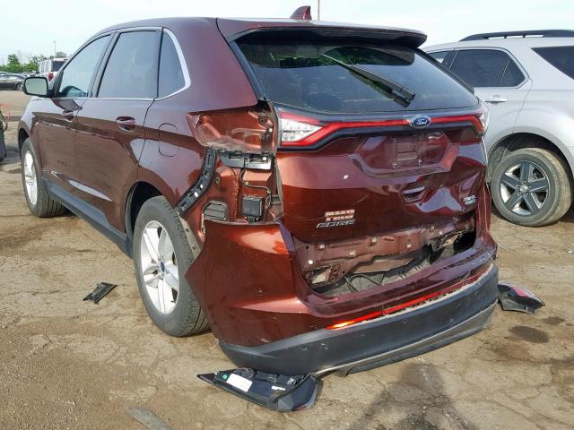 2FMTK4J99FBB65897 - 2015 FORD EDGE SEL BROWN photo 3