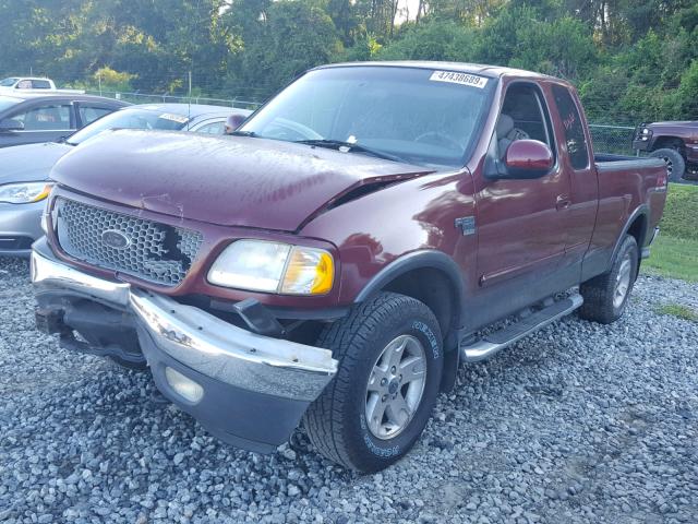 2FTRX18L13CA23646 - 2003 FORD F150 MAROON photo 2