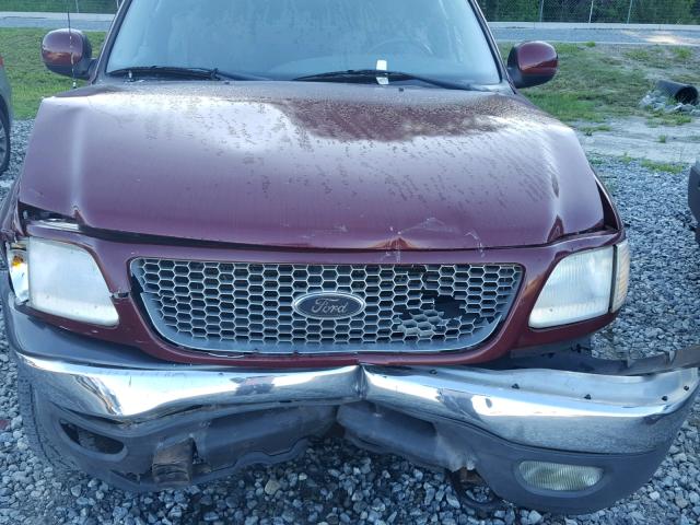 2FTRX18L13CA23646 - 2003 FORD F150 MAROON photo 7