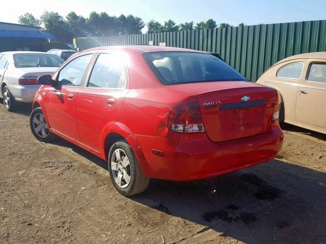 KL1TD566X6B537182 - 2006 CHEVROLET AVEO BASE RED photo 3