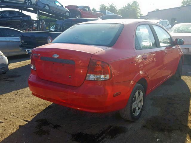 KL1TD566X6B537182 - 2006 CHEVROLET AVEO BASE RED photo 4