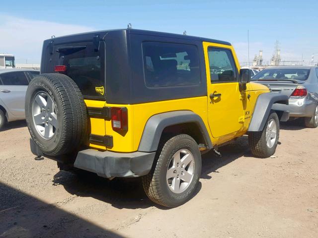 1J4FA24109L752051 - 2009 JEEP WRANGLER X YELLOW photo 4