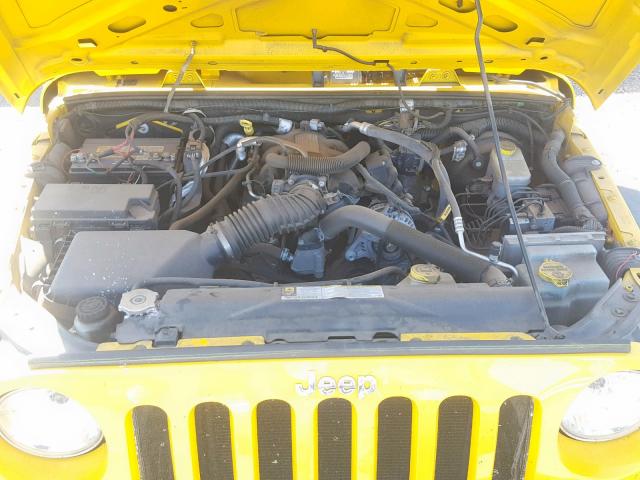 1J4FA24109L752051 - 2009 JEEP WRANGLER X YELLOW photo 7