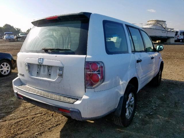 5FNYF281X6B026190 - 2006 HONDA PILOT LX WHITE photo 4