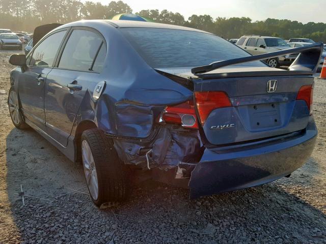 1HGFA16898L079335 - 2008 HONDA CIVIC EX BLUE photo 3