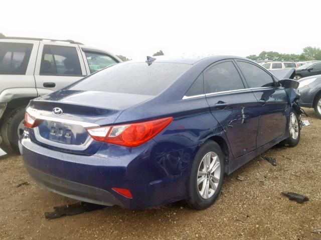 5NPEB4AC1EH892902 - 2014 HYUNDAI SONATA GLS BLUE photo 4