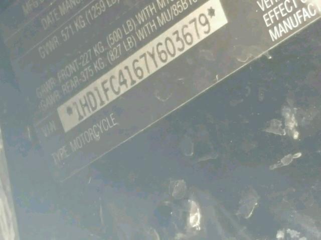 1HD1FC4167Y603679 - 2007 HARLEY-DAVIDSON FLHTCUI BLACK photo 10