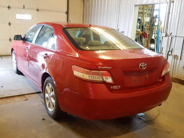 4T4BF3EK5AR037723 - 2010 TOYOTA CAMRY BASE RED photo 3