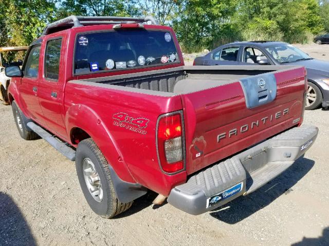 1N6ED27Y83C423605 - 2003 NISSAN FRONTIER C RED photo 3