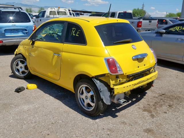 3C3CFFAR6CT310368 - 2012 FIAT 500 POP YELLOW photo 3