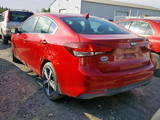 3KPFL4A83HE070222 - 2017 KIA FORTE EX RED photo 3