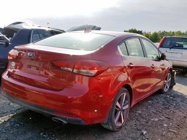 3KPFL4A83HE070222 - 2017 KIA FORTE EX RED photo 4